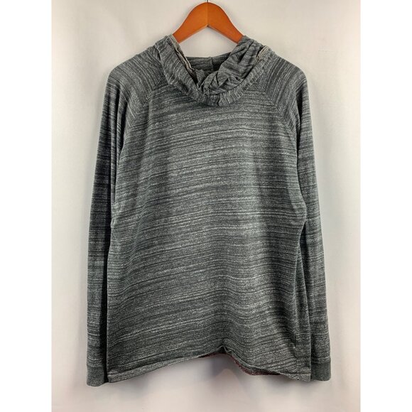 Men’s Burnside Gray Long Sleeve Hoodie with Buttons Size Large - Picture 2 of 7
